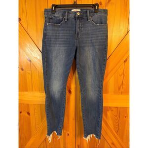 Blue Frayed Hem Women Jeans